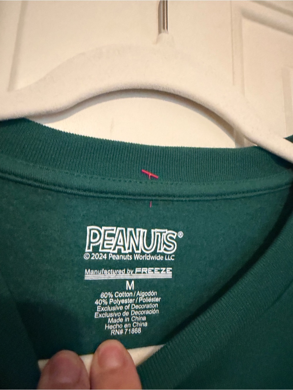 Peanuts Teal Green Crewneck Sweatshirt with Yellow Lettering and Snoopy Graphic - Picture 3 of 3